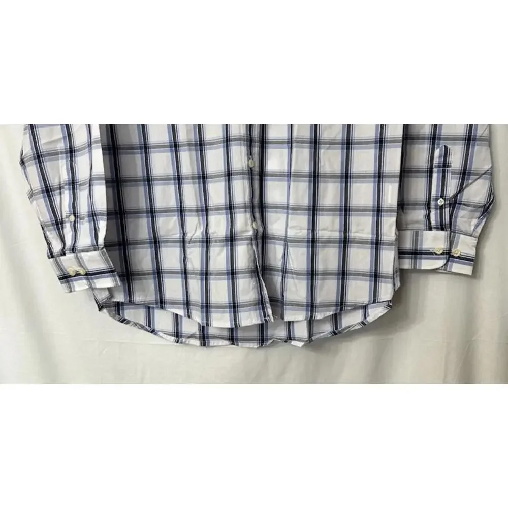 NWT Giovanni‎ Galli Mens Long Sleeve Button Plaid Shirt Size XL